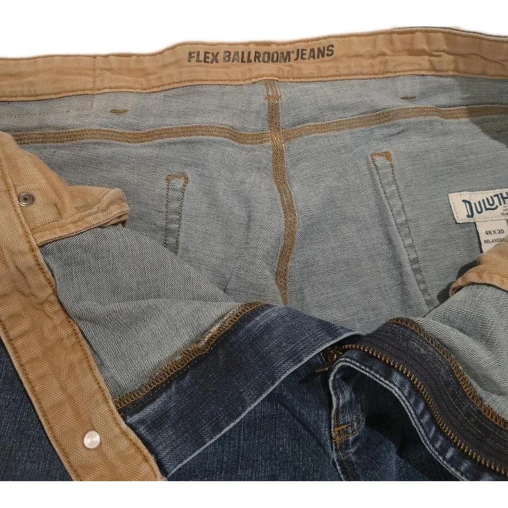 Duluth Trading Company‎ Flex Ballroom Jeans Mens 46x30* Blue Relaxed Fit